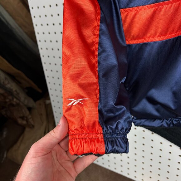 Denver Broncos Vintage Puffer Jacket Medium Reebok 90s Fleece Lined Half Zip Y2K - Picture 6 of 9